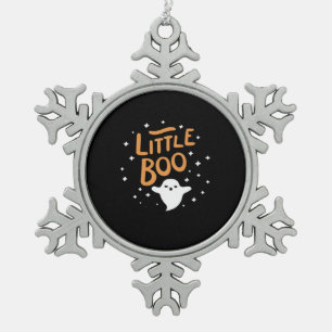Little Boo, Happy Halloween Vintag Classic Schneeflocken Zinn-Ornament