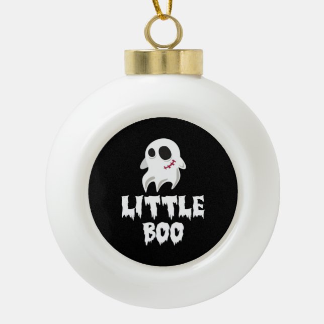 Little Boo In Halloween Cool Graphic Keramik Kugel-Ornament (Vorderseite)