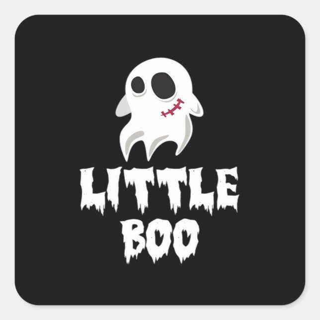 Little Boo In Halloween Cool Graphic Quadratischer Aufkleber (Vorderseite)