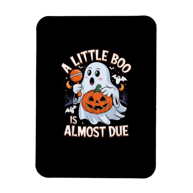 Little Boo Is Almost Due Cute Halloween Pregnancy  Magnet (Vertikal)