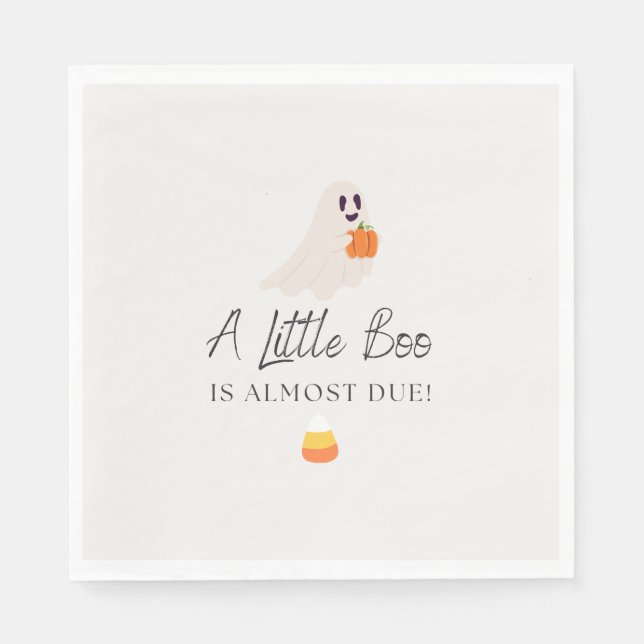 Little Boo Is Almost Due Halloween Baby Shower Serviette (Vorderseite)