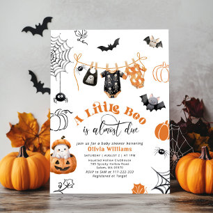 Little Boo is Due Boy Clothesline Babydusche Einladung