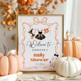 Little Boo is Due clothesline Baby Dusche Willkomm Poster