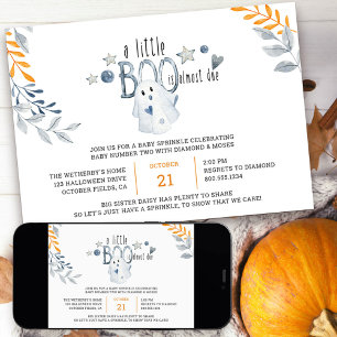 Little Boo ist bald fällig Halloween Baby Sprinkle Einladung