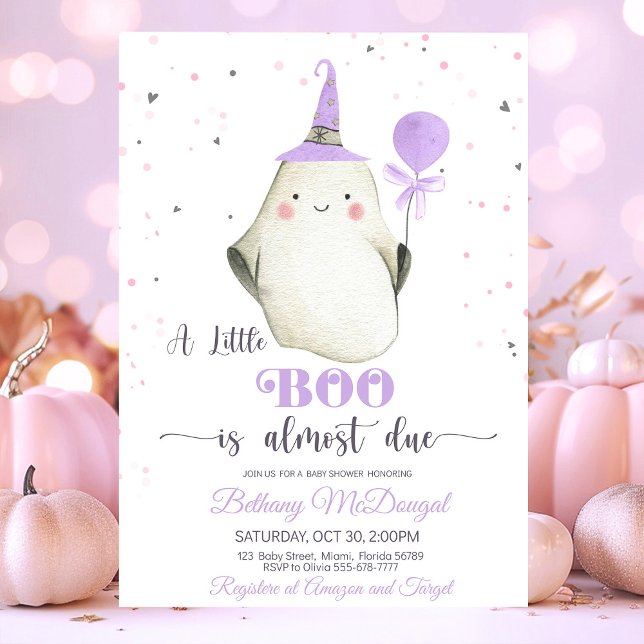 Little Boo ist beinahe mit Baby-Dusche fertig Einladung (little boo baby shower, ghost baby shower, halloween baby shower, bow baby shower theme, fall baby s)