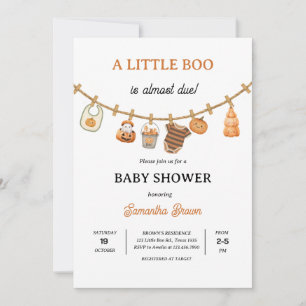 Little Boo ist Due kürbis Halloween Babydusche Einladung