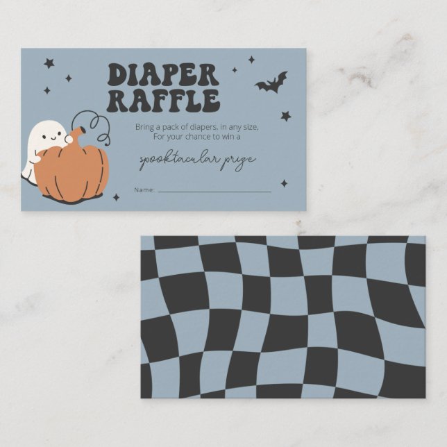 Little Boo ist eine fast gebührenpflichtige Windel Begleitkarte (Vorne/Hinten)