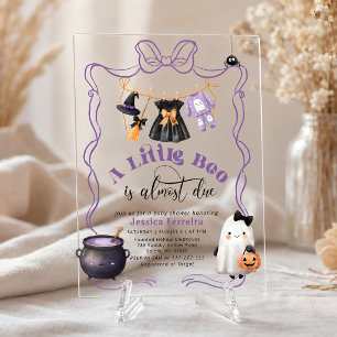 Little Boo ist fällig Mädchen Wäscheleine Babypart Acryleinladungen