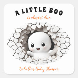 Little Boo ist fast die richtige Ghost Baby-Duschk Quadratischer Aufkleber
