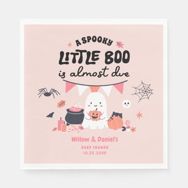 Little Boo ist fast Due Baby Dusche Napkins Serviette (Vorderseite)