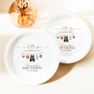 Little Boo ist fast zu Halloween Baby-Dusche Pappteller