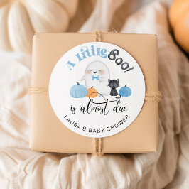 Little Boo ist fast zu Halloween Babydusche Runder Aufkleber