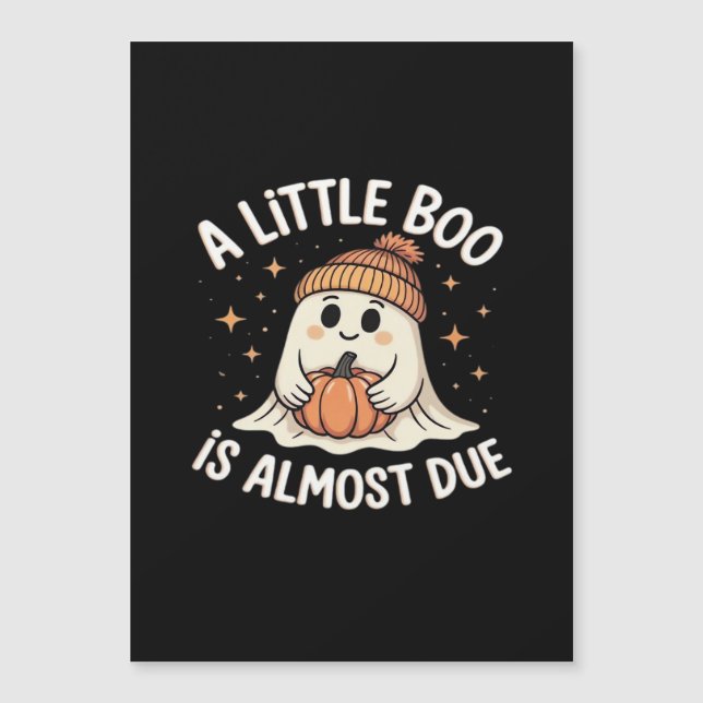 Little Boo ist fast zu Halloween Pregnancy Revea Magnetkarte (Vorderseite)