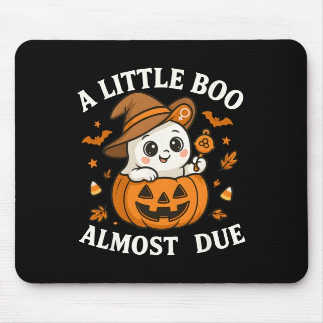Little Boo ist fast zu Halloween Pregnancy Revea Mousepad (Vorne)