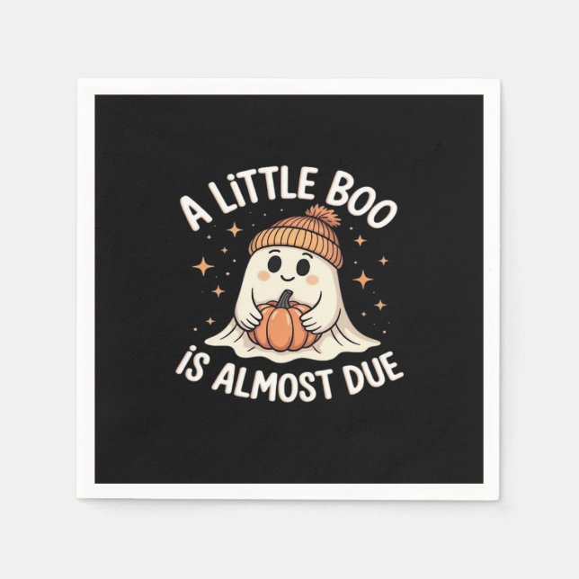 Little Boo ist fast zu Halloween Pregnancy Revea Serviette (Vorderseite)