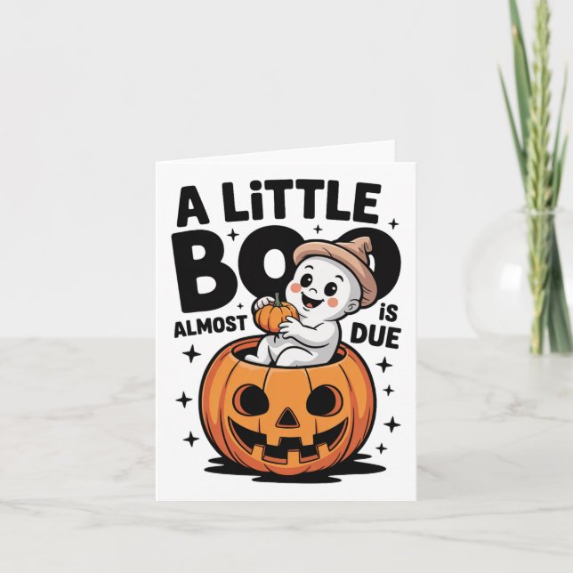 Little Boo ist fast zu Niedlichen Halloween-Schwan Karte (Vorderseite)