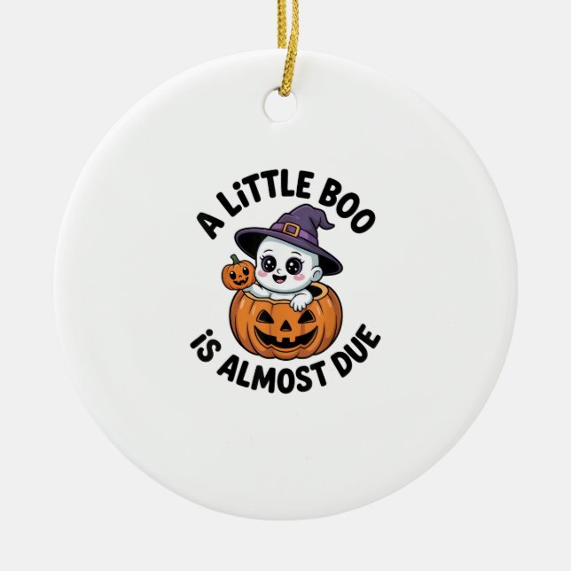 Little Boo ist fast zu Niedlichen Halloween-Schwan Keramik Ornament (Vorne)