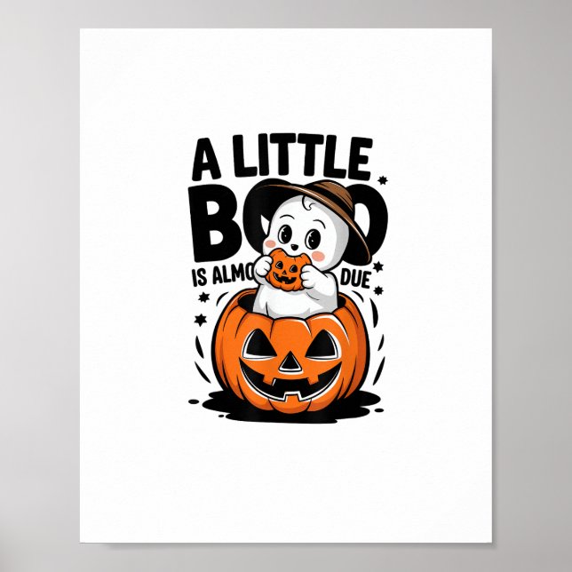 Little Boo ist fast zu Niedlichen Halloween-Schwan Poster (Vorne)