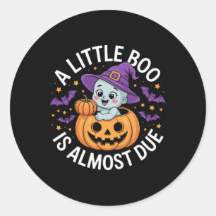 Little Boo ist fast zu Niedlichen Halloween-Schwan Runder Aufkleber