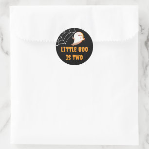 Little Boo ist Zwei Halloween-Geburtstagsgeschenk Runder Aufkleber