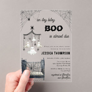 Little Boo Itsy Bitsy Spider Halloween Baby Dusche Acryleinladungen