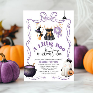 Little Boo kommt bald Mädchen Wäscheleine Babypart Einladung