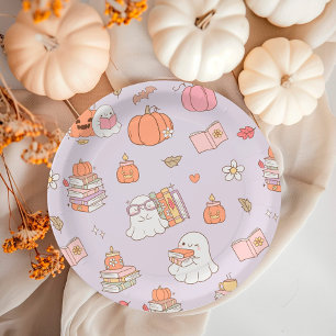 Little Boo Lilac Whimsical Books Baby Dusche Pappteller