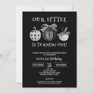 Little Boo macht eins, Halloween 1. Geburtstag Einladung