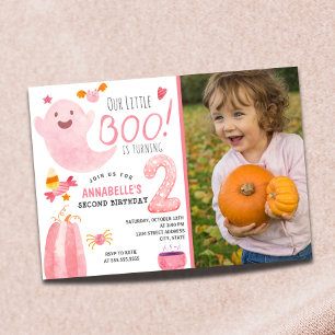 Little Boo macht zwei Halloween zum Geburtstag Einladung