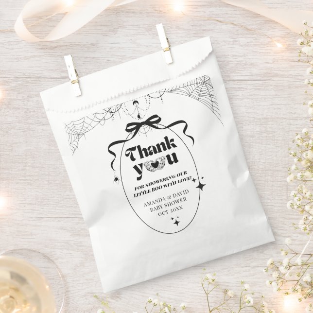 Little Boo Minimal Gothic Halloween Baby Shower Geschenktütchen (Ausgeschnitten)