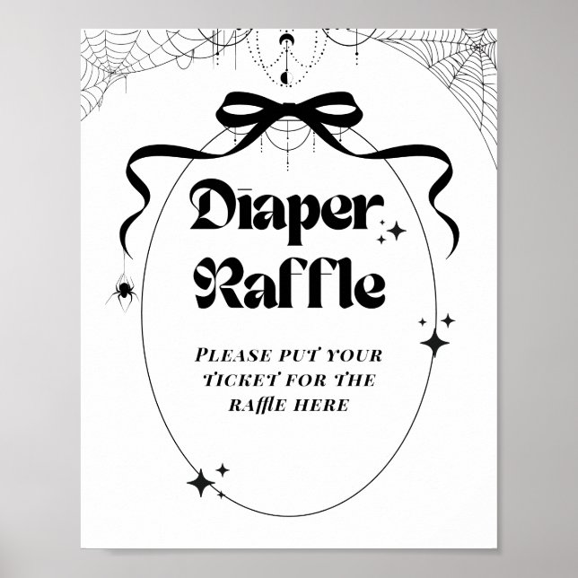 Little Boo Minimal Gothic Halloween Baby Shower Poster (Vorne)