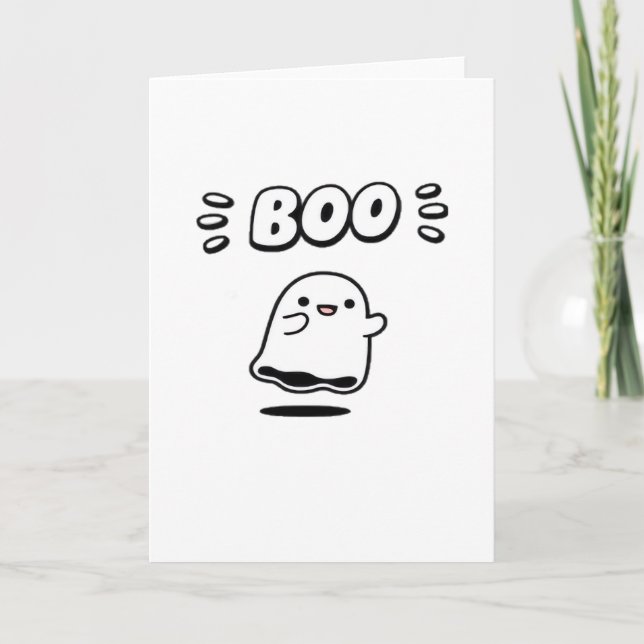 Little Boo Minimal Style Karte (Vorderseite)