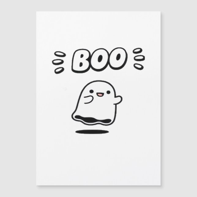 Little Boo Minimal Style Magnetkarte (Vorderseite)