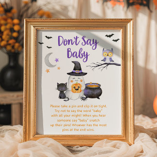 Little Boo Neutraler Halloween Don't Say Baby Schi Poster