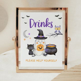 Little Boo Neutrales Halloween-Geister-Getränke-Sc Poster