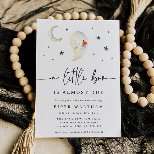 Little Boo Niedlich Ghost Halloween Kinderdusche Einladung (Von Creator hochgeladen)