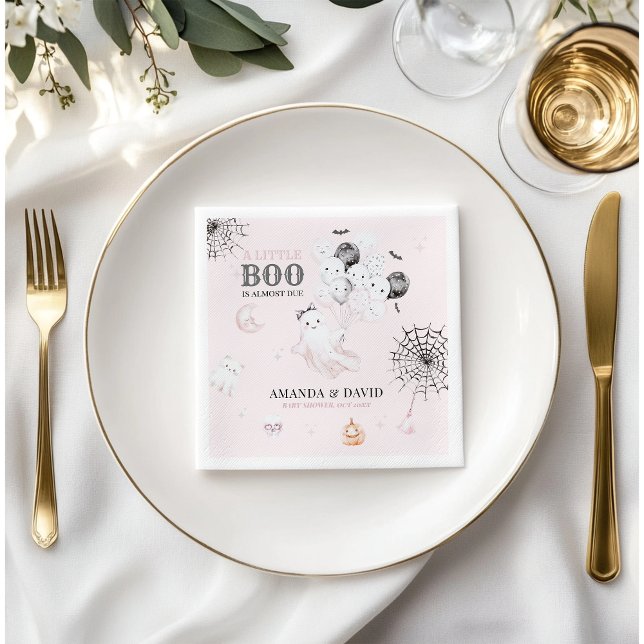 Little Boo Niedlich Ghost Halloween Kindermädchend Serviette (Von Creator hochgeladen)