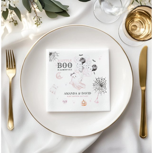 Little Boo Niedlich Ghost Halloween Kindermädchend Serviette (Von Creator hochgeladen)