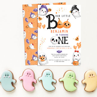 Little Boo Niedlich Ghosts Halloween erster Geburt Einladung