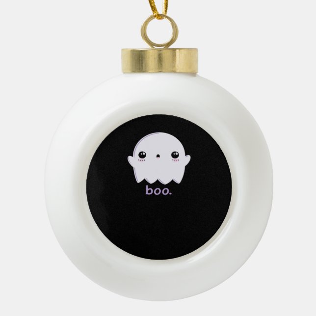 Little Boo Niedlich Halloween Keramik Kugel-Ornament (Vorderseite)