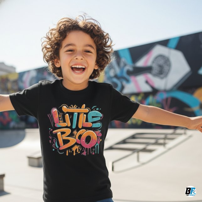 Little Boo Orange Black Halloween Familie Matching T-Shirt (Von Creator hochgeladen)