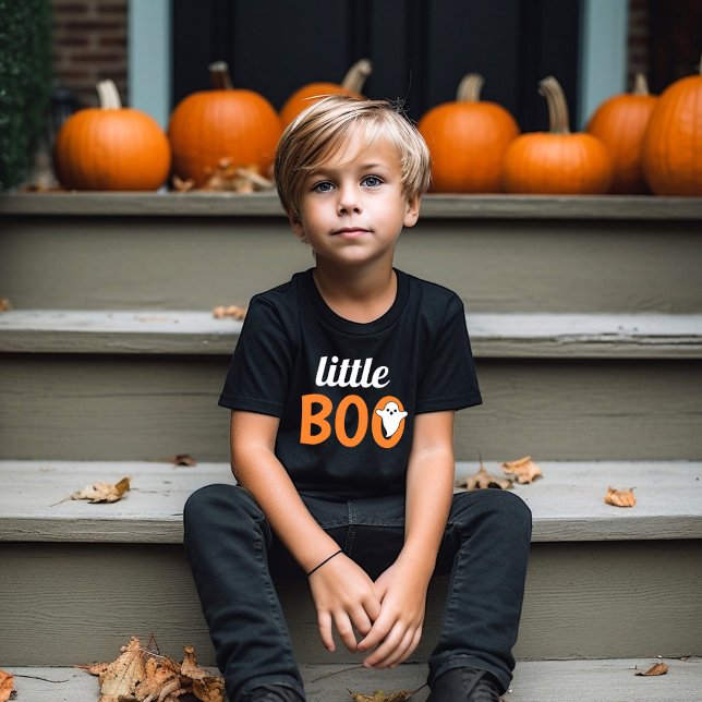 Little Boo Orange Black Halloween Familie Matching T-Shirt (Von Creator hochgeladen)