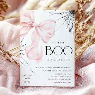 Little Boo Pink Bow Baby Dusche Einladung