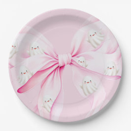 Little Boo PINK Bow Baby Dusche Pappteller