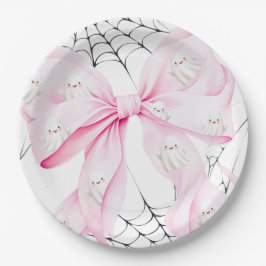 Little Boo PINK Bow Baby Dusche Pappteller