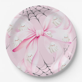 Little Boo PINK Bow Baby Dusche Pappteller