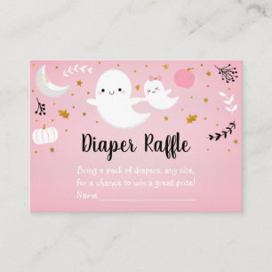 Little Boo Pink Ghost Baby Dusche Windel Raffel Begleitkarte