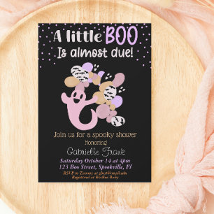 Little Boo Pink Girl Ghost Baby Dusche Einladung