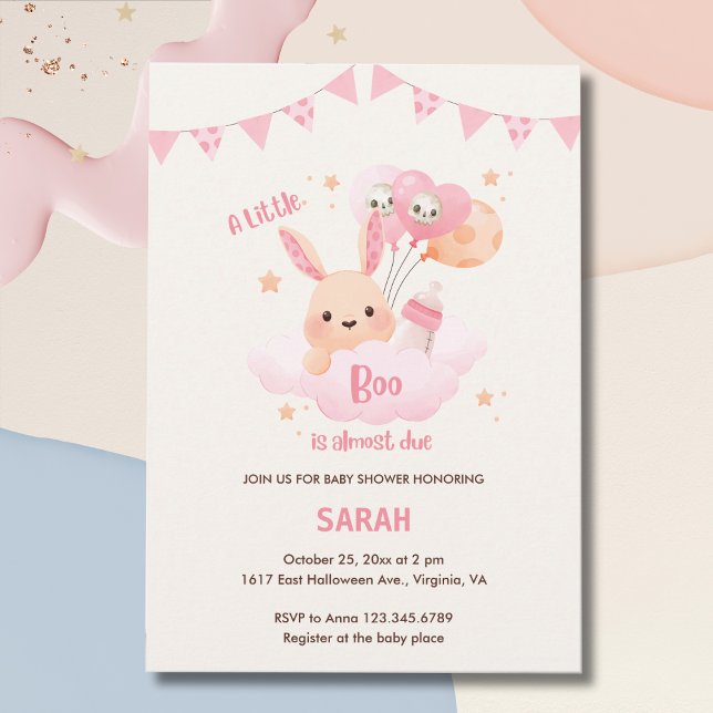 Little Boo Pink Halloween Baby Shower Einladungen (Little Boo Pink Halloween Baby Shower Invitations)