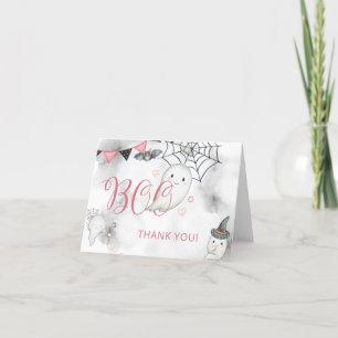 Little Boo Pink Halloween Ghost Baby Dusche Dankeskarte